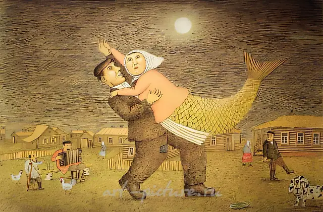 The Final Dance, 1994, pencil, gouache, felt-point pen, 30 x 42 cm
