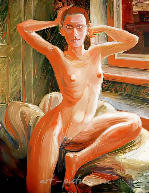 红色肖像，1986年，硬纸板油画，100x80。作者自藏。