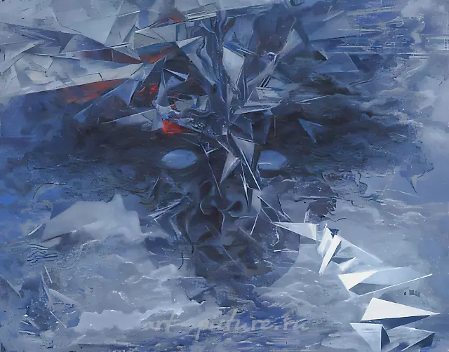 裂缝，1993年，布面油画，80x100，作者所有