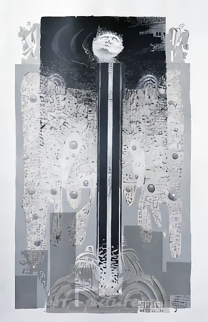 头部，1996年，自动平版印刷，74.5×46.5，作者自藏