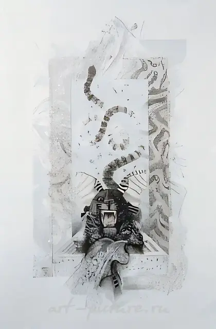 Montana, 1995, mixed technique, autolithograph, 72,5x41,5 Author's property