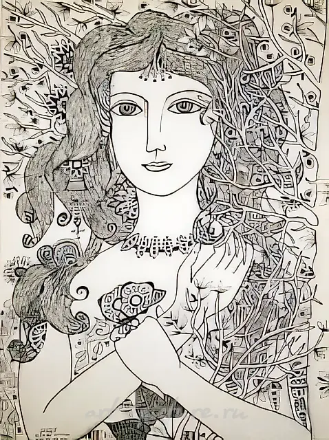 德律阿得，1994年，纸本、墨水、钢笔，61.5x43厘米。作者自藏。
