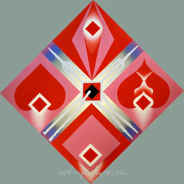 A Black Card of Diamonds, 1994, canvas, oil, 145 x 145 Author's property