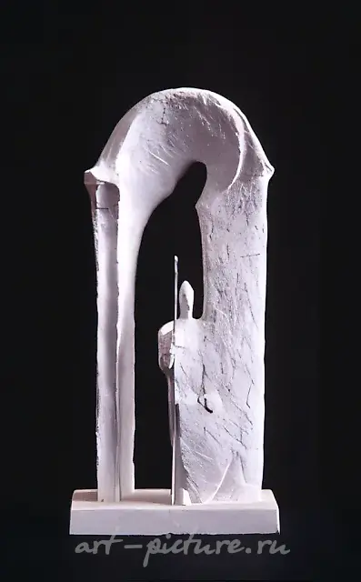 The sketch of monument for 850-years of Elets, 1996, plaster cast, 35x16x10 Author's property