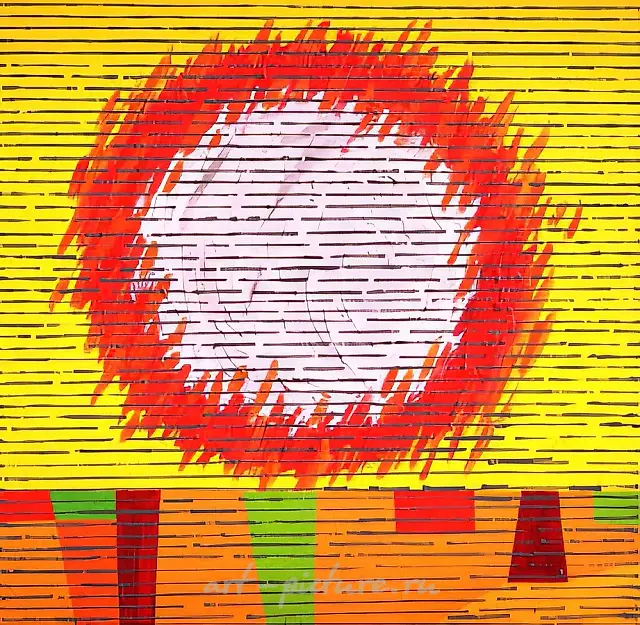 Красные виноградники, 1997, масло на холсте, 90x90. Собственность автора