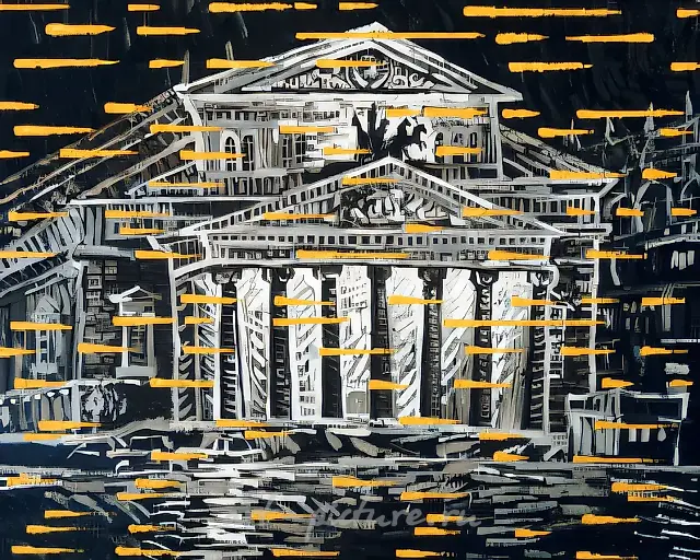 Большой театр, 1997, масло на холсте, 80x100