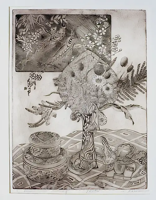The Vietnam`s motives, 1989,  etching,  33 x 24 cm