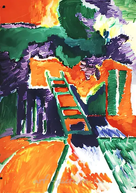 橙色的影子，1994年，水粉画纸本，80x70厘米。私人收藏，第聂伯罗彼得罗夫斯克。