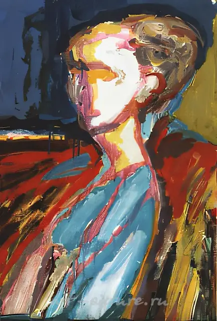 通灵者，1993年，水粉画纸本，80x70厘米。私人收藏，第聂伯罗彼得罗夫斯克。