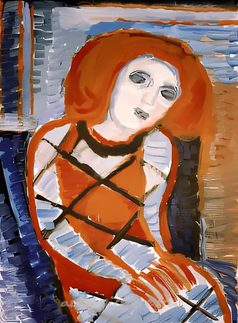 自画像，1994年，水粉画纸本，80x70厘米。私人收藏，第聂伯罗彼得罗夫斯克。