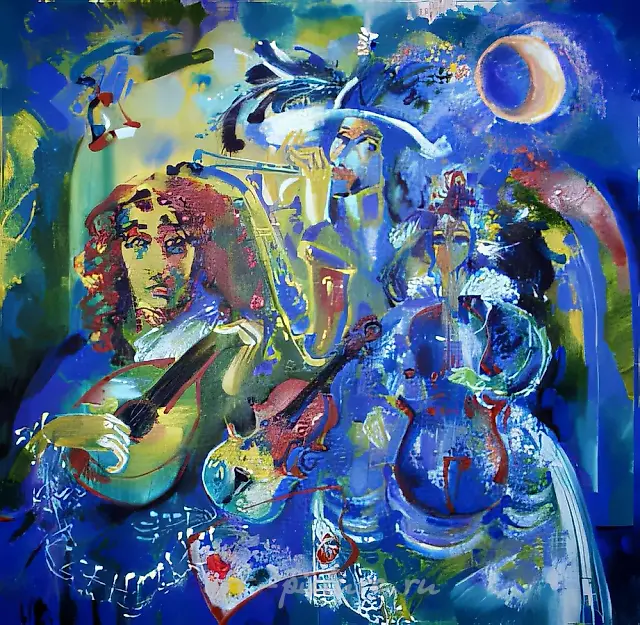 Concert in baroque, 1997, canvas, acrylic, 160x160 Author’s property, $2000