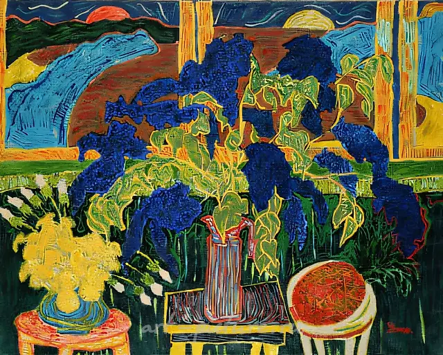 乌鸦，1996年，布面油画，80x100