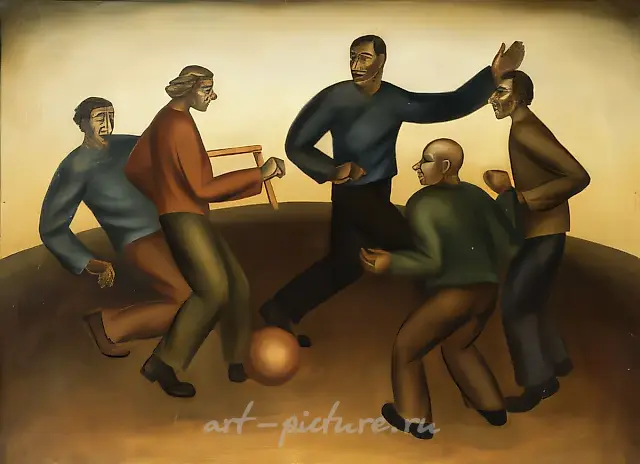 足球运动员，1979年，布面油画，80×100厘米