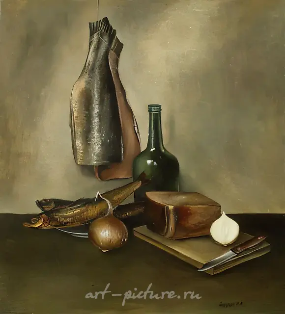 Still-life With Balyk, 1978, cardboard on canvas, 62,5x60