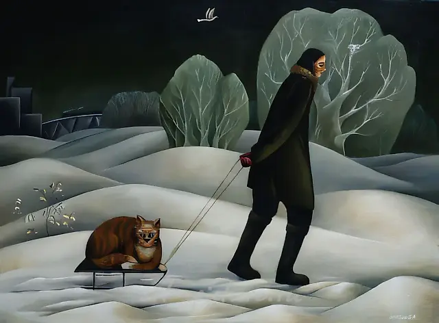 A Walk	, 1979, oil on canvas, 60x80