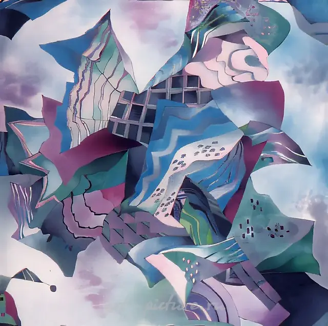 Птица, 1996, шелк, роспись, 100 х 100