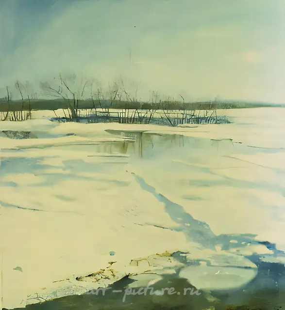 Thaw, 1996, canvas, oil, 50x45