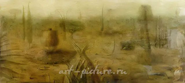 A Forest, 1995, oil on canvas	, 95 x 196