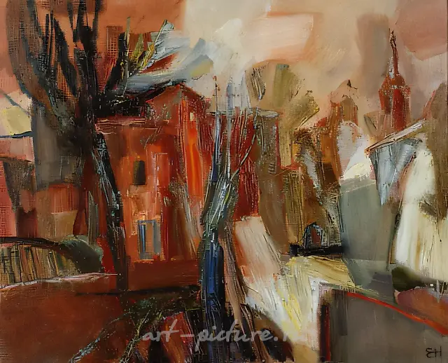 An Old Town, 1994, oil on canvas, 73x58,5