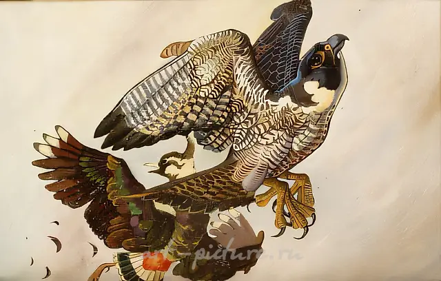 Peregrine Falcon, 1996, canvas, oil, 45x70
