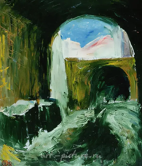 Вход в соляные подвалы. Из цикла "На семи холмах", 1997,  холст, масло, 90 x 77