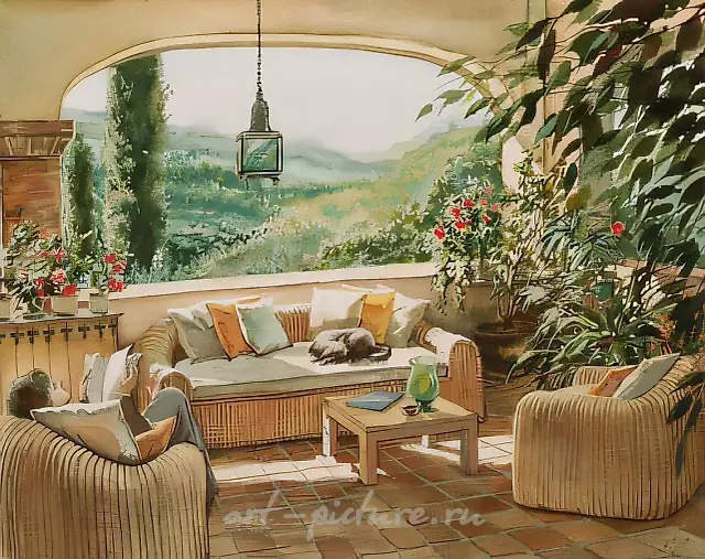 Côte d`Azur. Chambers, 1994, paper, oil, 70x90