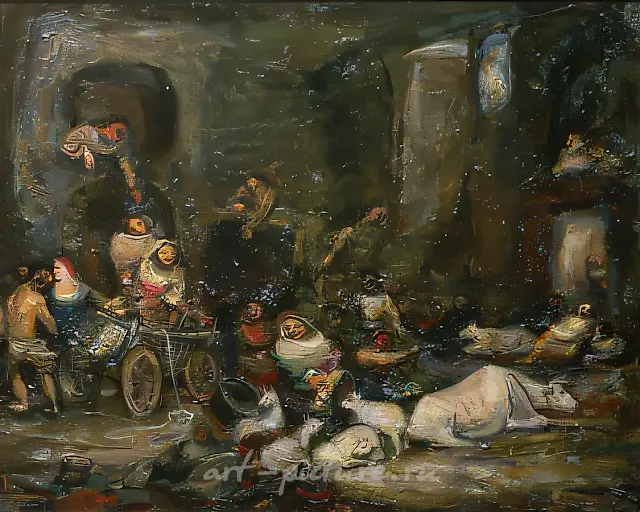 Settlers, 1996, canvas, oil, 80x100