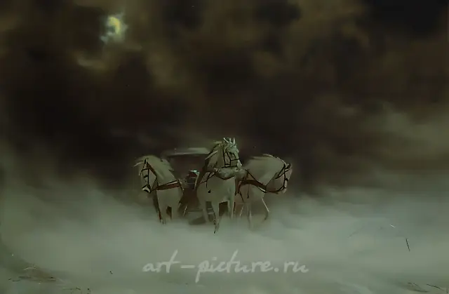 Февральская метель, 1996,  холст, масло, 90 x 130