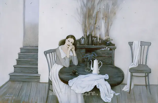 Watching the Dragonflies, 1997, canvas, oil, 60x90