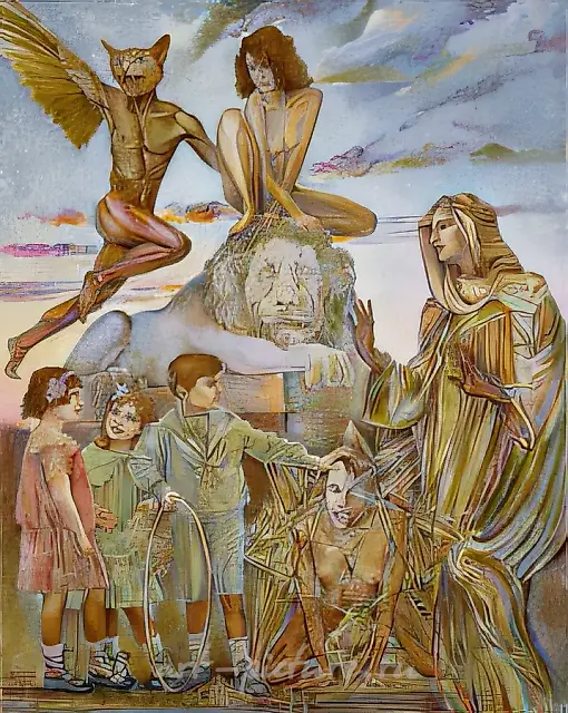 参观动物园，1997年，布面，蛋彩，油画，100×80