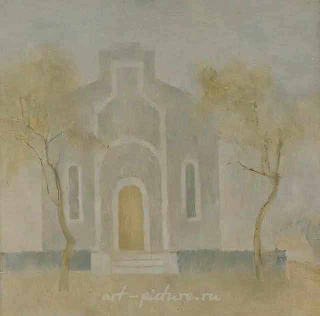 Dedicated to Minas Avetisyan, 1989, cardboard, oil, 53x69