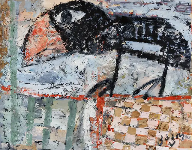 Crow, 1997, canvas, oil, 73x92