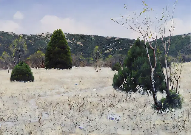 Negleeted garden in the Hills, 1996, oil on canvas, 50 х 70