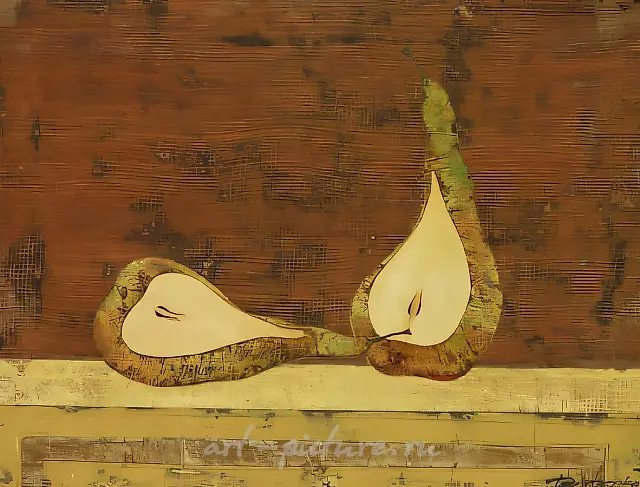 Две груши, 1987, холст, акрил, 33х43