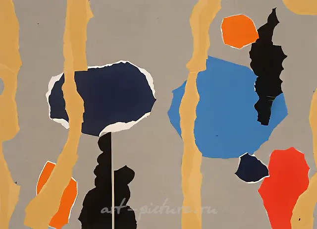 Anxious Time, 1997, collage, 46x63