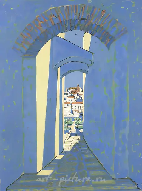 Evening. Spain, 1997, gouache, 40x30