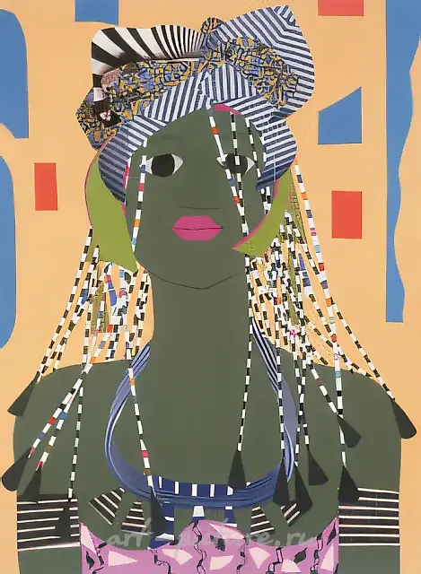 African Madonna, 1997, collage, 34x25
