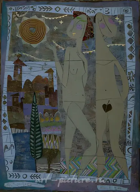 Я и Ты., 1997, картон, акрил, 77х57