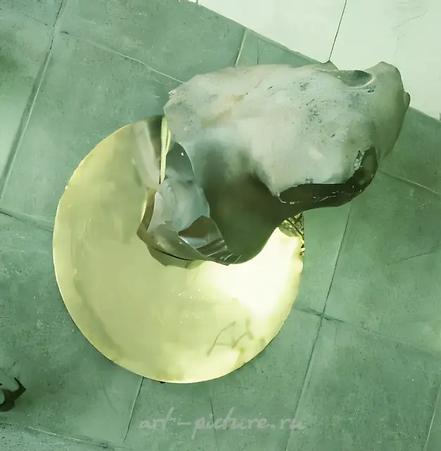 The Bull`s Hour, 1997, brass, silicon, 60х50х40