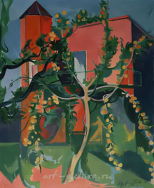 Яблоня., 1995, холст, масло, 80х65