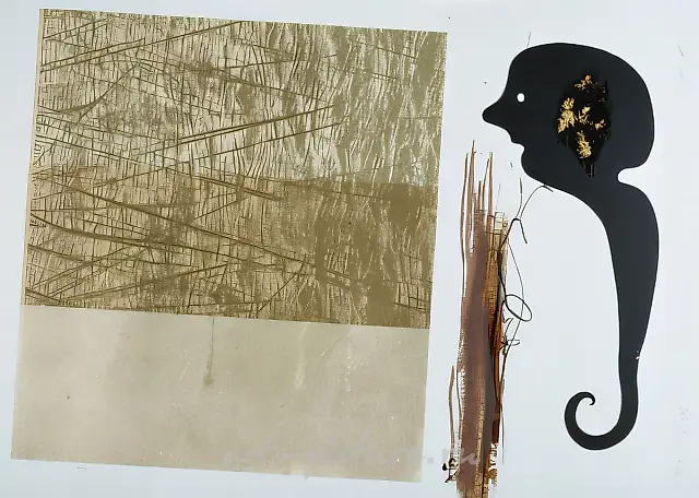 The child and the sea, 1995, cardboard, silk screen, author’s technique, 80x120