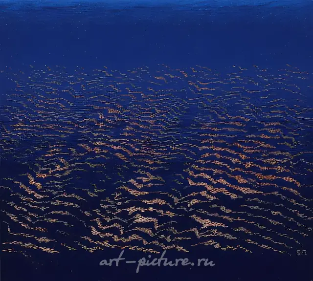 沙上的符号，1997年，羊毛，亚麻，铜，挂毯，225 x 240