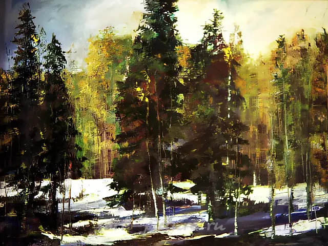 First snow., 1995, canvas, oil, 87x142
