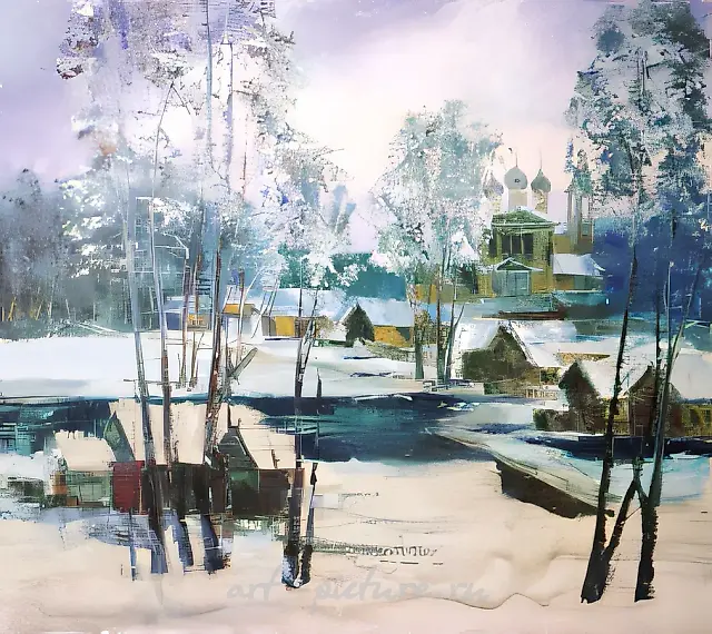 Winter day., 1995, canvas, oil, 80x90, $8.000,