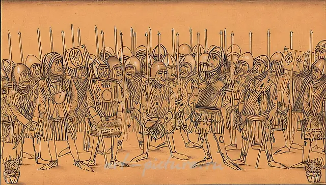Night watch., 1997, colour paper, pencil, 42х24 Author’s property