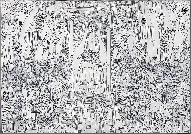 Dwarfs and their lady., 1995, paper, pencil, 42х29.8 Author’s property