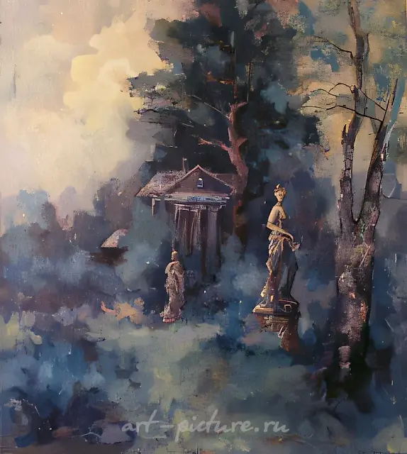 In old farmstead., 1996, canvas, oil, 110x100