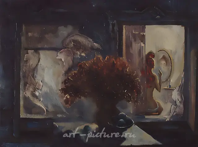 Evening in Podmoskovie., 1994, mixed technique, 60x80