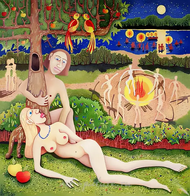 Ночь любви, 1998, холст, масло, 70x70. Собственность автора