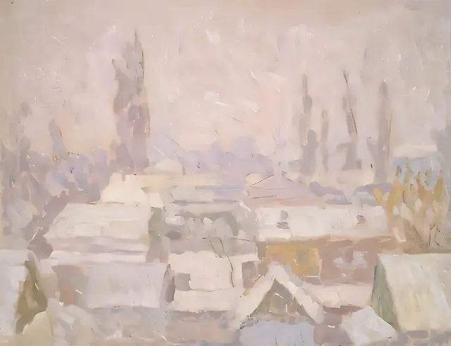 Winter`s Silver, 1994, oil on cardboard	, 39x50